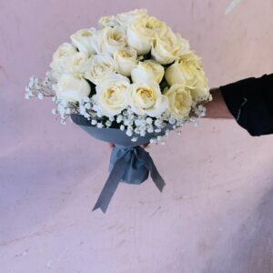 White Roses Bridal Bouquet