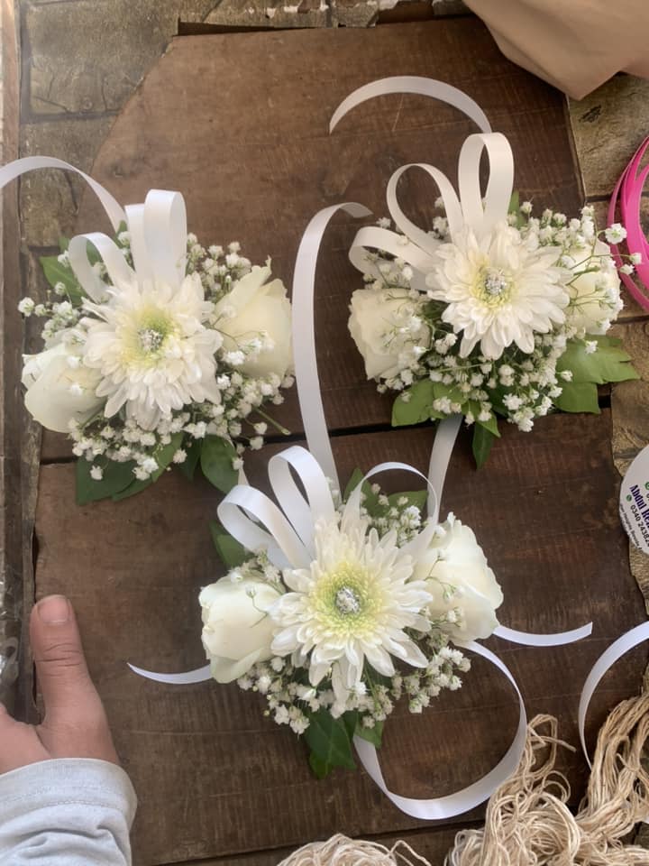 white corsage
