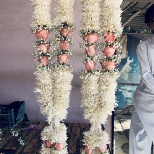Fresh Flowers Pink & White Garland | Wedding Garland Karachi